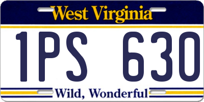 WV license plate 1PS630