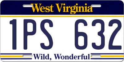 WV license plate 1PS632