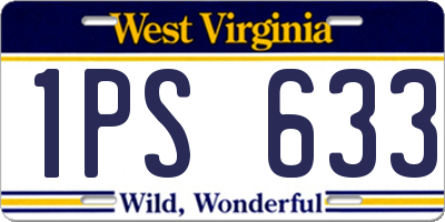 WV license plate 1PS633