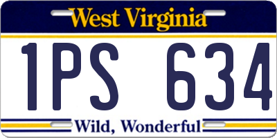 WV license plate 1PS634