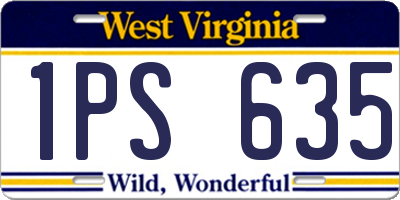 WV license plate 1PS635
