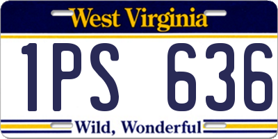WV license plate 1PS636