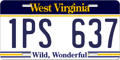 WV license plate 1PS637