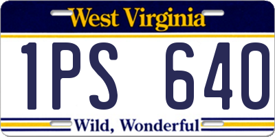 WV license plate 1PS640