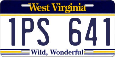 WV license plate 1PS641