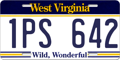 WV license plate 1PS642