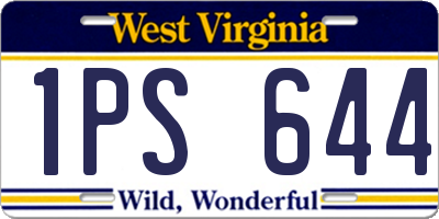 WV license plate 1PS644