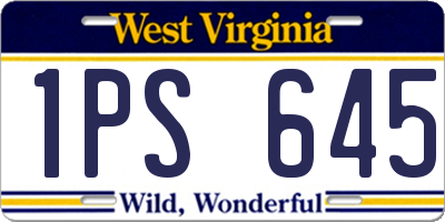 WV license plate 1PS645