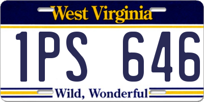 WV license plate 1PS646
