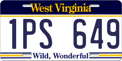 WV license plate 1PS649