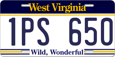 WV license plate 1PS650