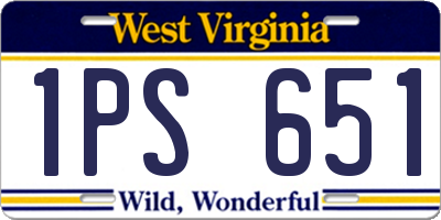 WV license plate 1PS651