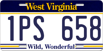 WV license plate 1PS658