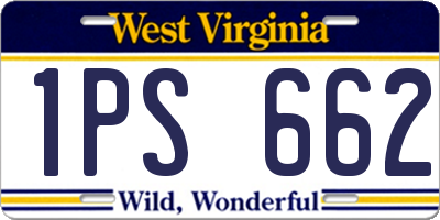 WV license plate 1PS662
