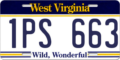 WV license plate 1PS663