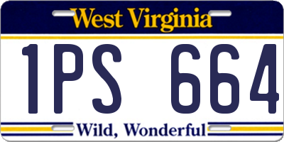 WV license plate 1PS664