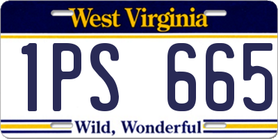 WV license plate 1PS665