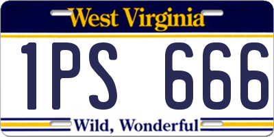WV license plate 1PS666