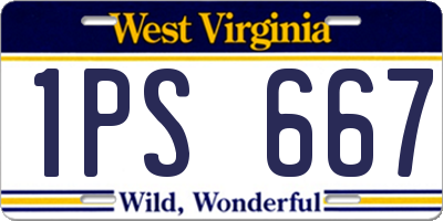 WV license plate 1PS667
