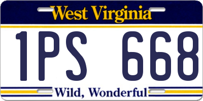 WV license plate 1PS668