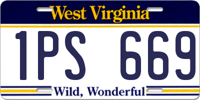 WV license plate 1PS669