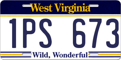 WV license plate 1PS673