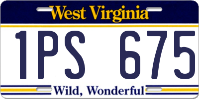 WV license plate 1PS675