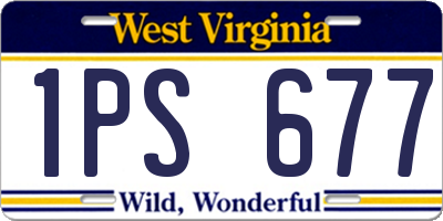 WV license plate 1PS677
