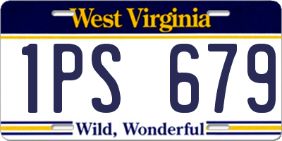 WV license plate 1PS679