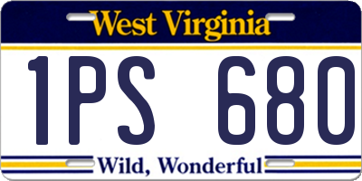 WV license plate 1PS680