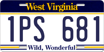 WV license plate 1PS681