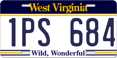 WV license plate 1PS684