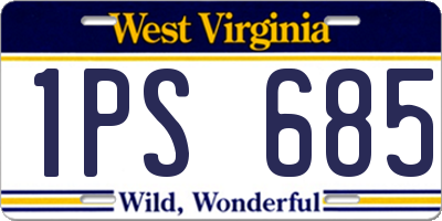 WV license plate 1PS685