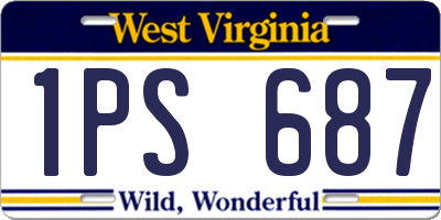 WV license plate 1PS687