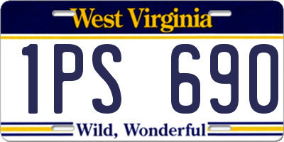 WV license plate 1PS690