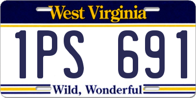 WV license plate 1PS691