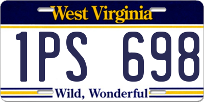 WV license plate 1PS698