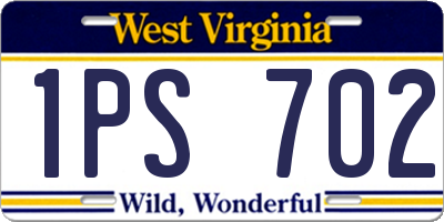 WV license plate 1PS702