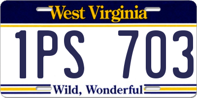 WV license plate 1PS703