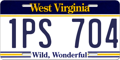 WV license plate 1PS704