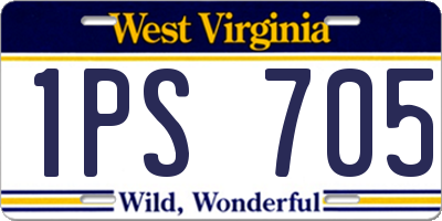 WV license plate 1PS705