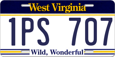 WV license plate 1PS707
