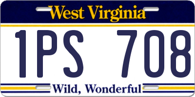 WV license plate 1PS708