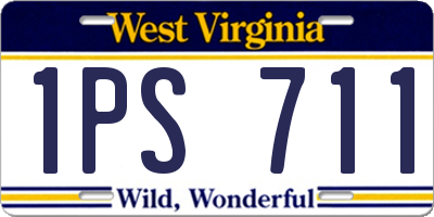 WV license plate 1PS711