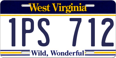 WV license plate 1PS712