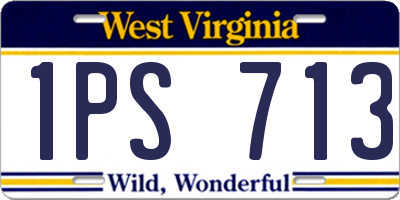WV license plate 1PS713