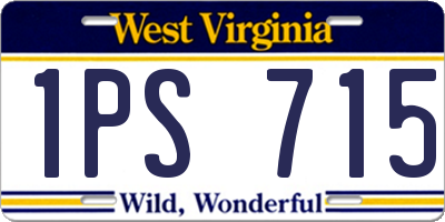 WV license plate 1PS715