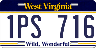 WV license plate 1PS716