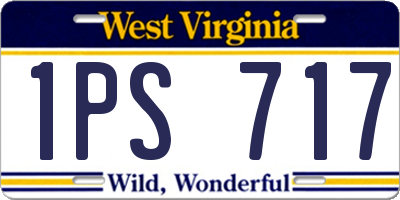 WV license plate 1PS717