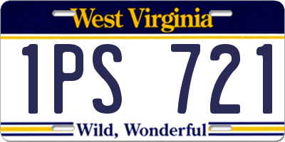 WV license plate 1PS721